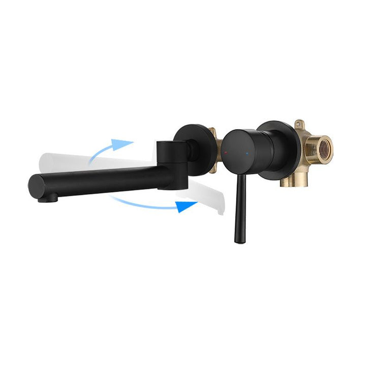 Lisslune | Industrial Wall-Mounted Bathroom Faucet 2-Hole Swivel Spout Basin Faucet
