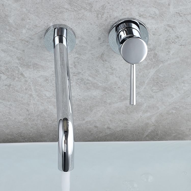 Lisslune | Wall-mounted Metallic Bathtub Faucet Low Arc Pipe Bathtub Tap