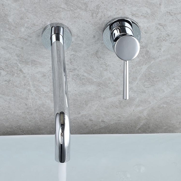 Lisslune | Wall-mounted Metallic Bathtub Faucet Low Arc Pipe Bathtub Tap