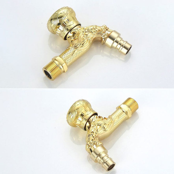 Lisslune | Vintage Classic Sink Faucet Zinc Single Handle Dragon Embossing Wall Mounted Faucet
