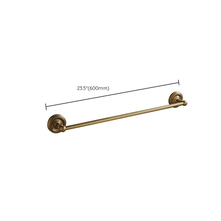 Lisslune | Worn Brass Traditional Bathroom Set with Bath Shelf/Paper Holder & Towel Bar
