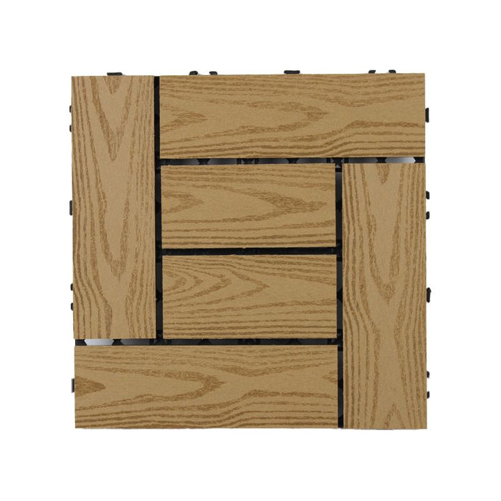 Lisslune | 30 cm x 30 cm Square PVC Terrace Tiles Snap Installation Outdoor Floor Tiles