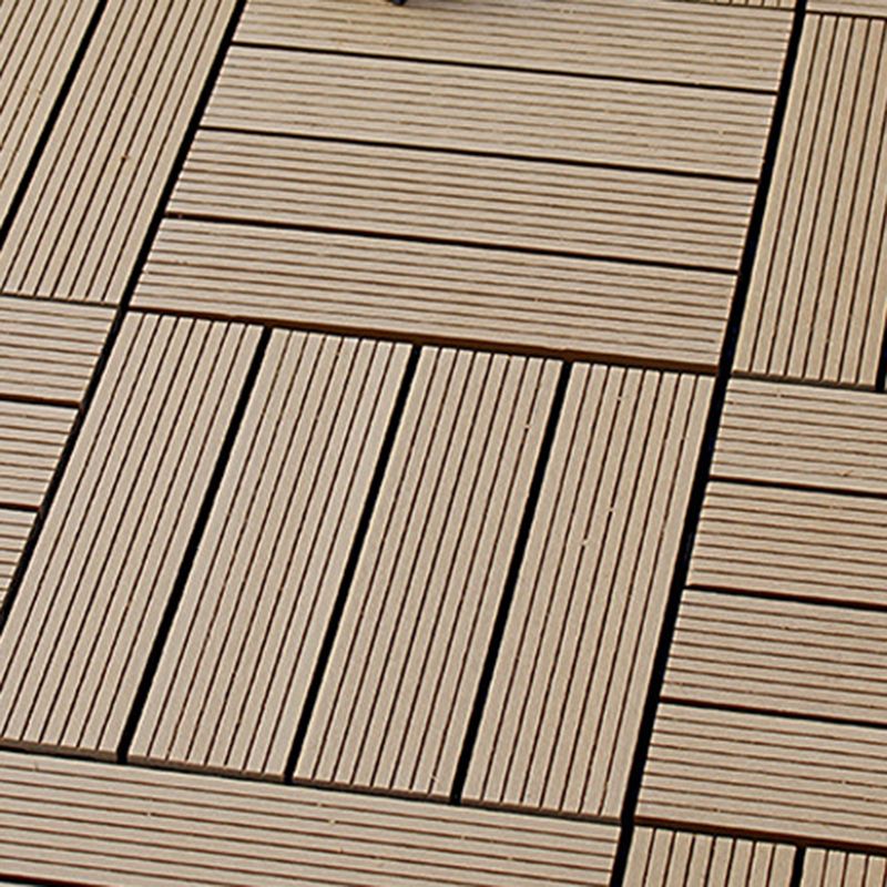 Lisslune | 12" X 12" 4-Slat Square Deck/Patio Floor Tiles Snap Installation Floor Plank Tiles