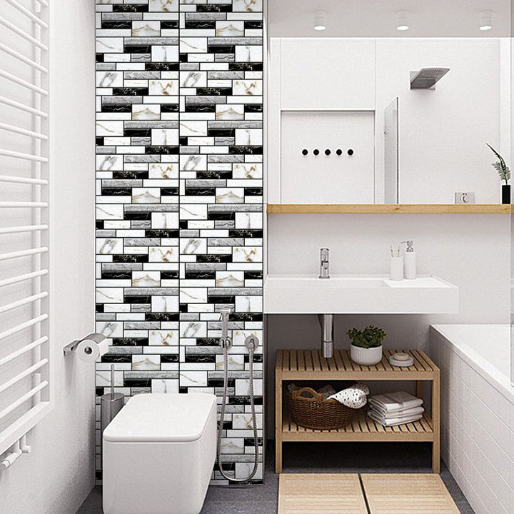 Lisslune | Pattern Matte Color Stone Peel and Stick Mosaic Tile Peel and Stick Tile Set of 5