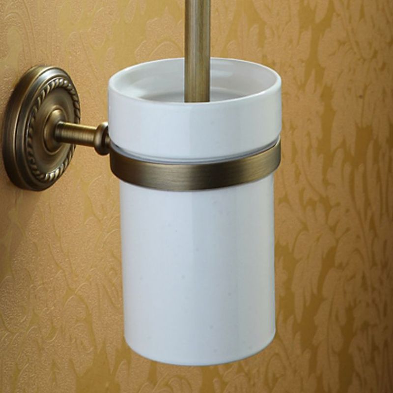 Lisslune | Worn Brass Traditional Bathroom Set with Bath Shelf/Paper Holder & Towel Bar