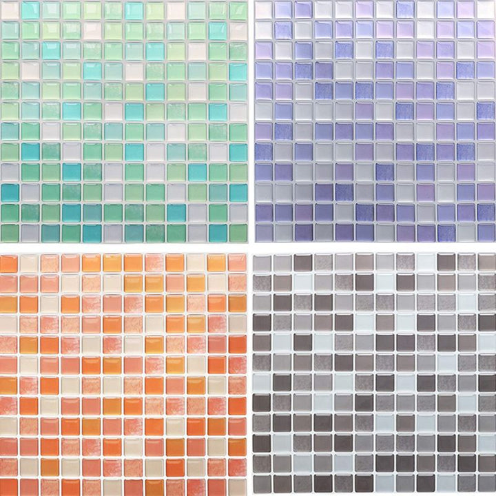 Lisslune | Plastic Peel & Stick Mosaic Tile Waterproof Peel & Stick Mosaic Tile with Square Shape