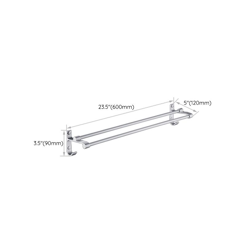 Lisslune | Silver Contemporary Bathroom Hardware Set Stainless Steel Aluminum Bathroom Set