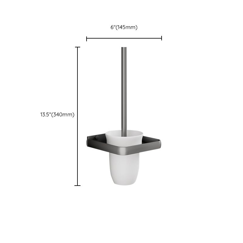 Lisslune | Contemporary Bathroom Accessory Set Gray Aluminum Bathroom Shelf/Towel Holder/Bathtub Hook