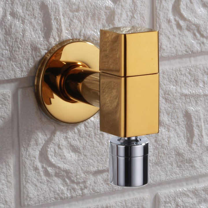 Lisslune | Contemporary Wall Mounted Bathroom Faucet Knob Handle Solid Brass Round Faucet
