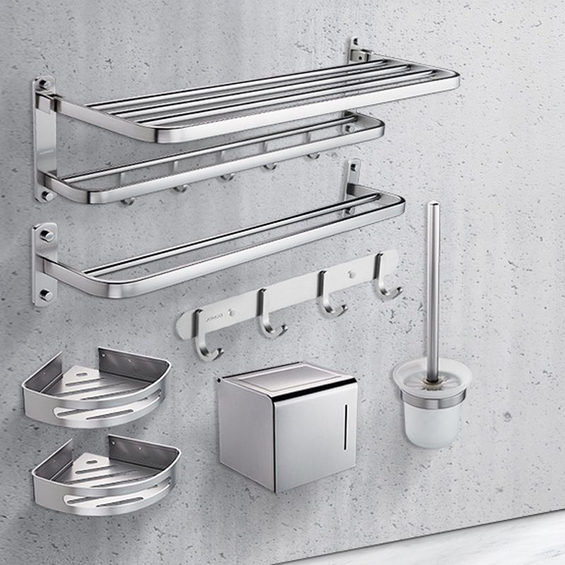 Lisslune | Contemporary bathroom accessory set made of aluminum with towel holder/bath shelf