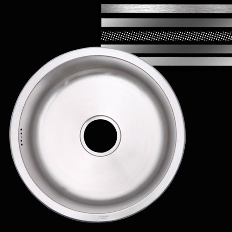 Lisslune | Round Single Bowl Kitchen Sink Stainless Steel Sink with Drain Strainer Set