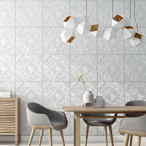 Lisslune | Modern Tin Backsplash Cover Three-Dimensional Printing Wall Ceiling Panel