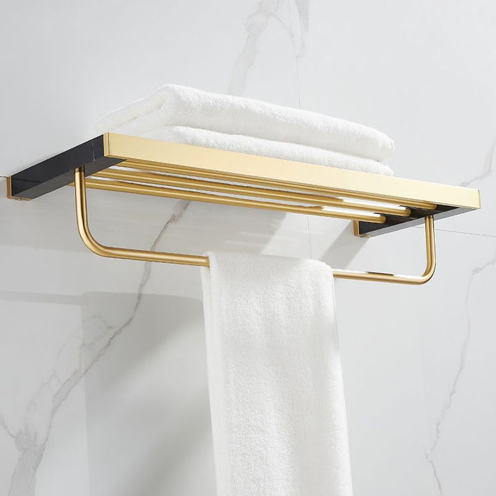 Lisslune | Metal and Marble Bathroom Minimalist Accessory as a Single Item or in a Set in Gold