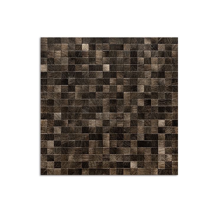 Lisslune | Mosaic Tiles Wallpaper Square Shape Peel and Stick Mosaic Tiles with Metal Look