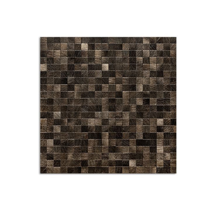 Lisslune | Mosaic Tiles Wallpaper Square Shape Peel and Stick Mosaic Tiles with Metal Look