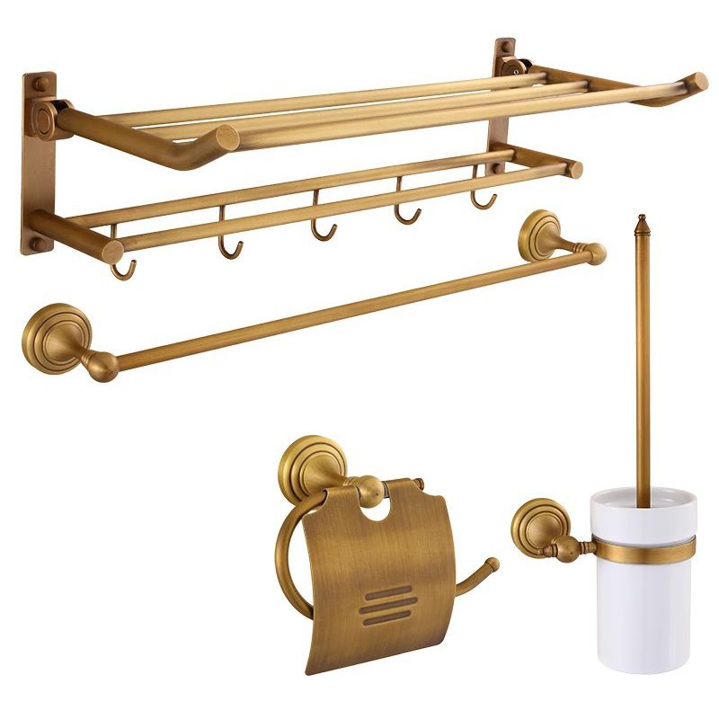 Lisslune | 4-piece traditional bathroom accessory set Gold Brass bathroom accessory hardware set