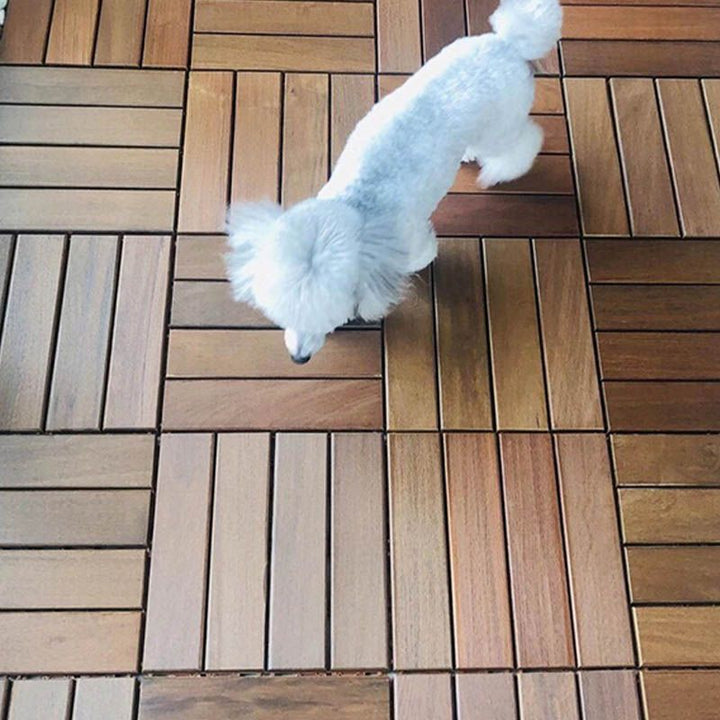 Lisslune | Classic Waterproof Terrace Decking Interlocking Composite Tiles