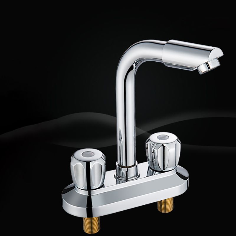 Lisslune | Modern Style Bathroom Faucet Double Handle Faucet Swivel Spout Faucet