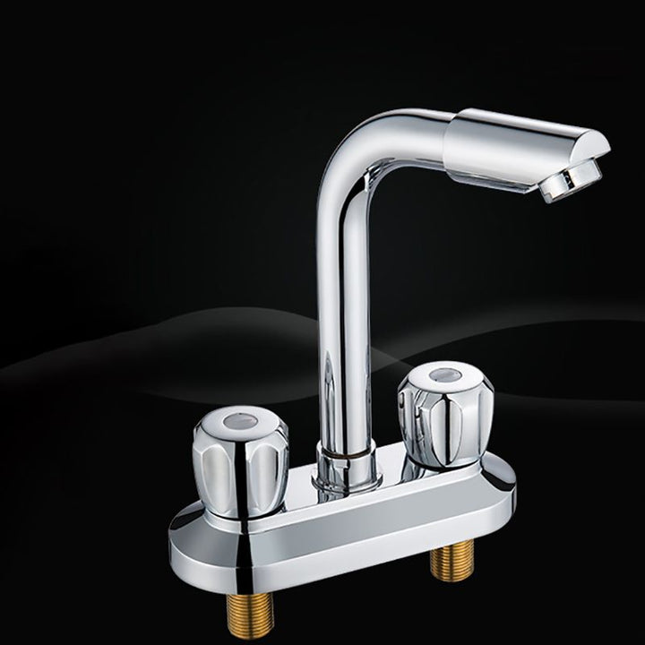 Lisslune | Modern Style Bathroom Faucet Double Handle Faucet Swivel Spout Faucet
