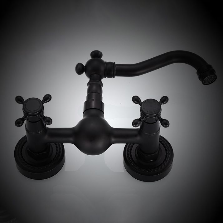 Lisslune | Traditional Wall Mounted Metal Bathtub Filler Low Arc Waterfall Bathroom Faucet