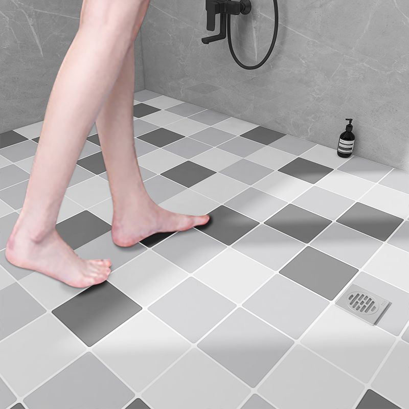 Lisslune | Modern vinyl floor planks peel & stick grid print PVC flooring