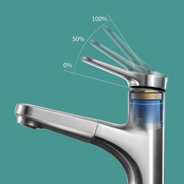 Lisslune | Simplicity Brass Sink Faucet Low Arc Solid Color Centerset Vanity Faucet for the Bathroom