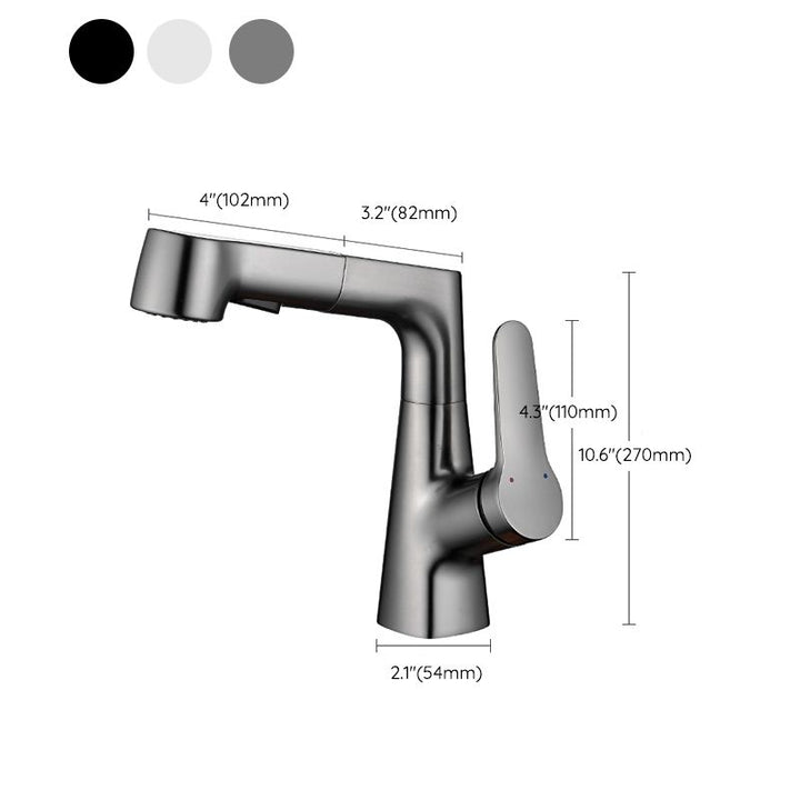 Lisslune | Extendable Vessel Water Tap Modern Sink Faucet with a Lever Handle