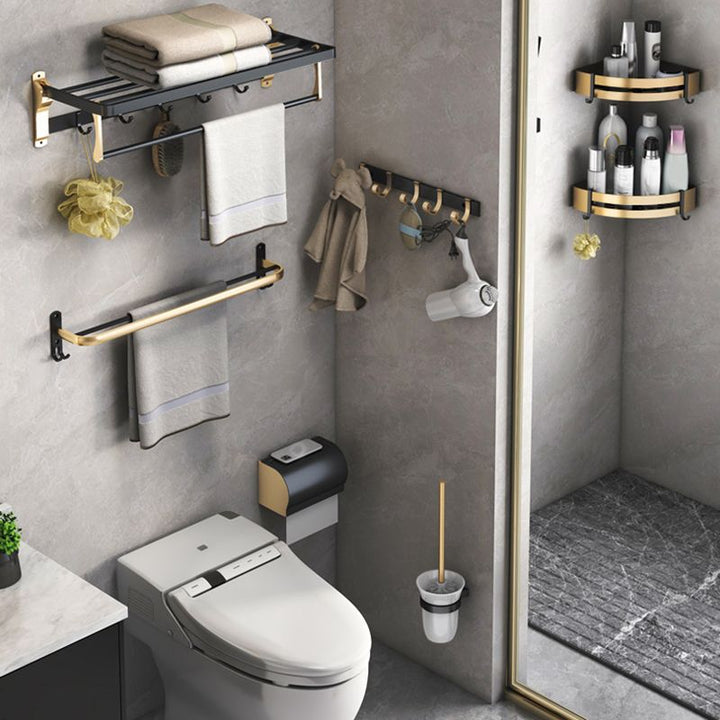 Lisslune | Black & Brass Bathroom Set Modern Style Bathroom Accessories As Individual Piece Or As Set