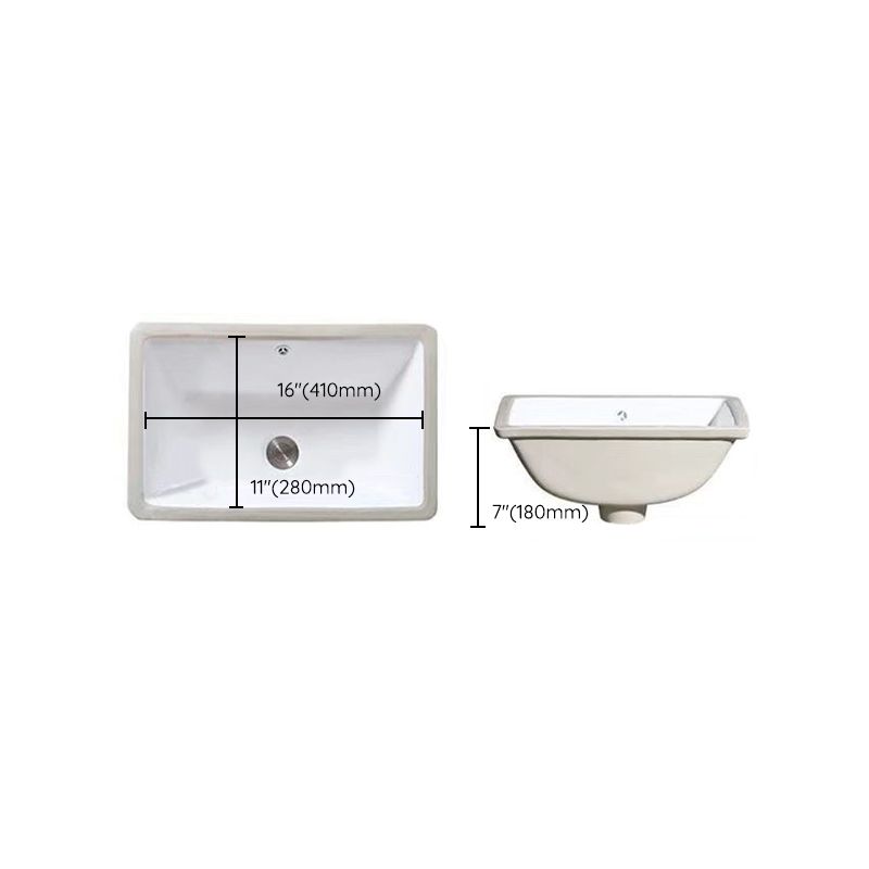 Lisslune | Modern Under-Mount Sink Oval Porcelain with Pop-Up Drain Sink