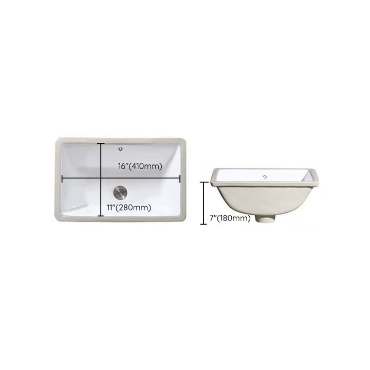 Lisslune | Modern Under-Mount Sink Oval Porcelain with Pop-Up Drain Sink