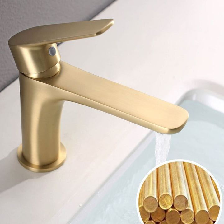 Lisslune | Light Luxury Sink Faucet with Lever Handle Single Hole Bathroom Faucet