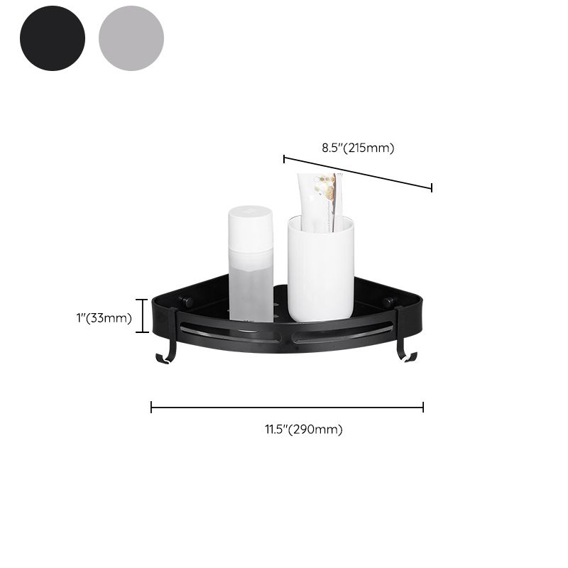 Lisslune | Modern Aluminum Bathroom Accessory Set Black/ Silver Bathroom Shelf