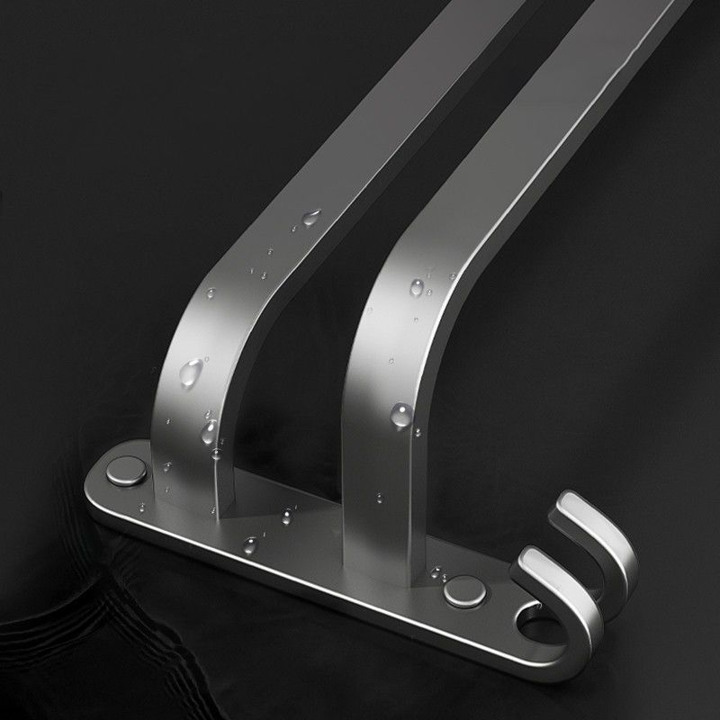 Lisslune | 2-piece modern bathroom accessory set in matte grey aluminum towel rail