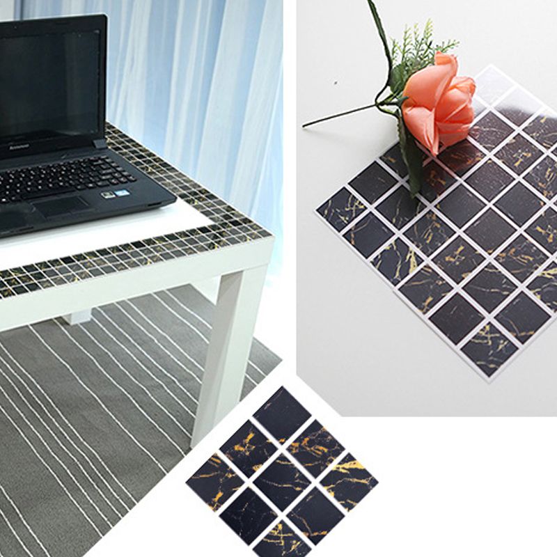Lisslune | PVC Square Peel & Stick Mosaic Tile Multicolored Backsplash & Wall Tile