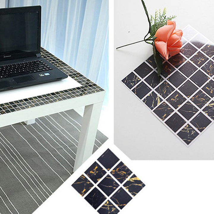 Lisslune | PVC Square Peel & Stick Mosaic Tile Multicolored Backsplash & Wall Tile