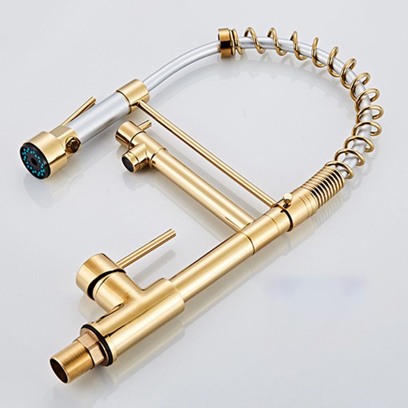 Lisslune | Glam Basin faucet Brass lever fittings Spring neck three-way outlet Bathroom sink faucet