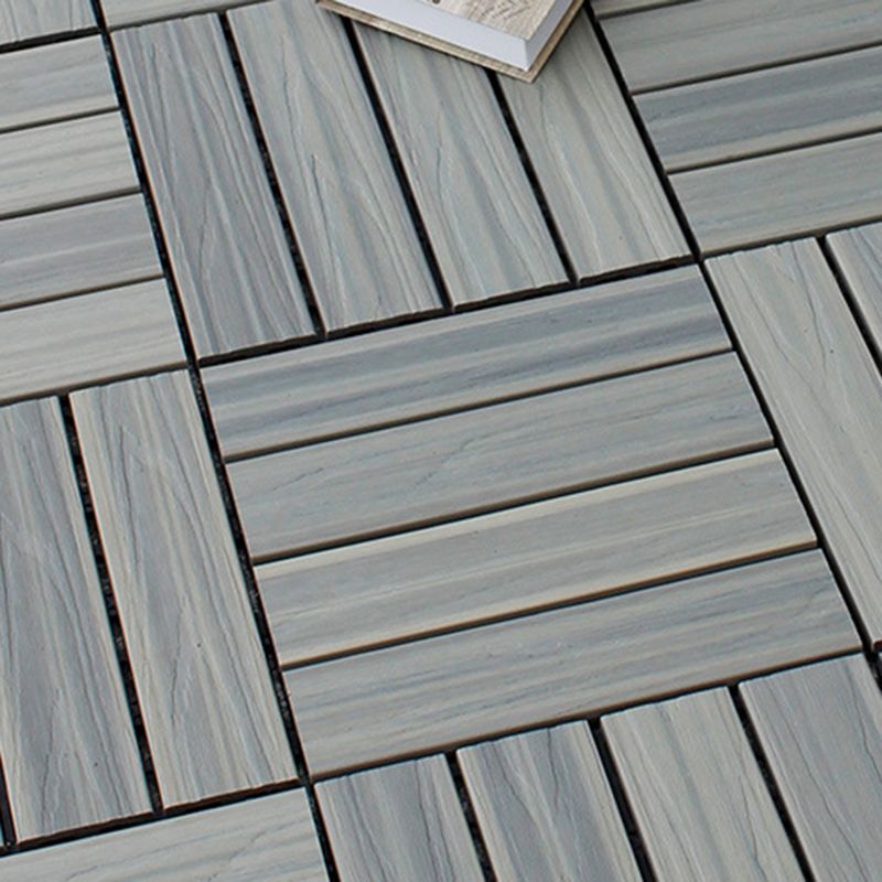 Lisslune | 12" X 12" 4-Slat Square PVC Floor Tiles With Interlocking Installation Floor Plates Tiles