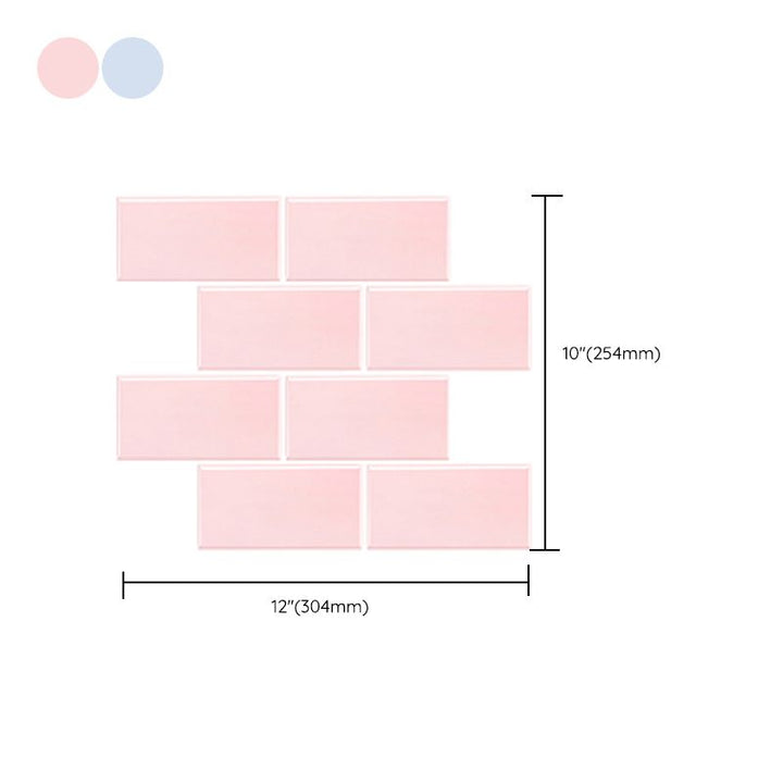 Lisslune | Peel & Stick Subway Tiles Plastic Stain Resistant Peel & Stick Subway Tiles 5-Pack