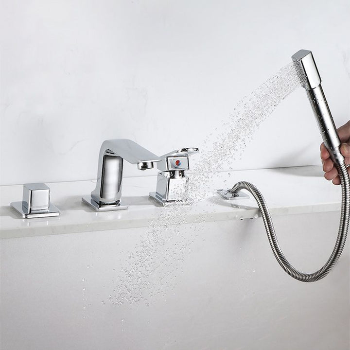 Lisslune | Bathroom Faucet Lever Handle Brass Hand Shower Sink Faucet