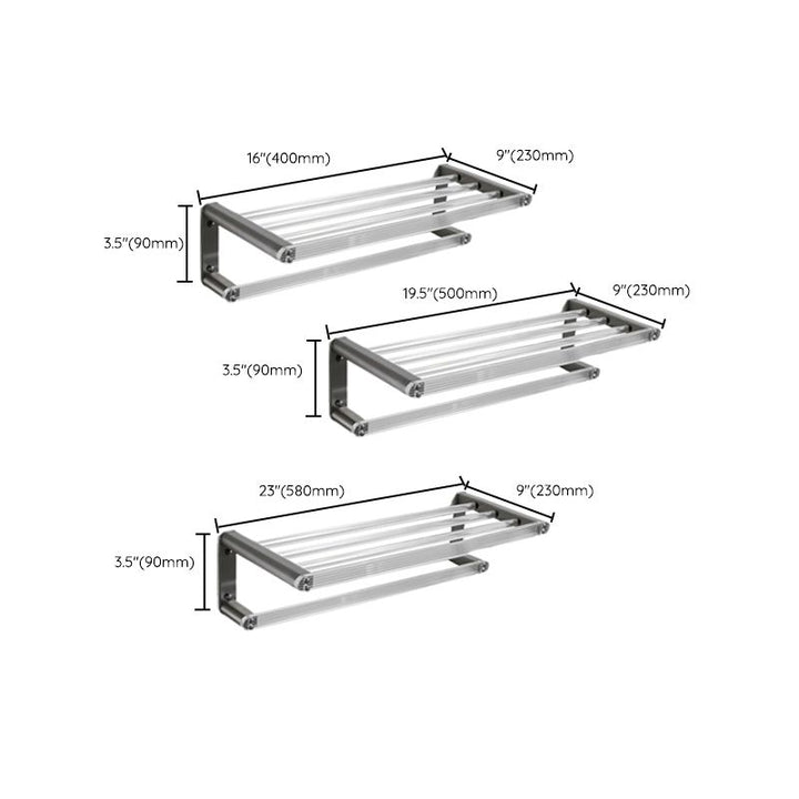 Lisslune | Modern Bathroom Set Gray Towel Rack Bathroom Shelf Bathroom Accessories Set