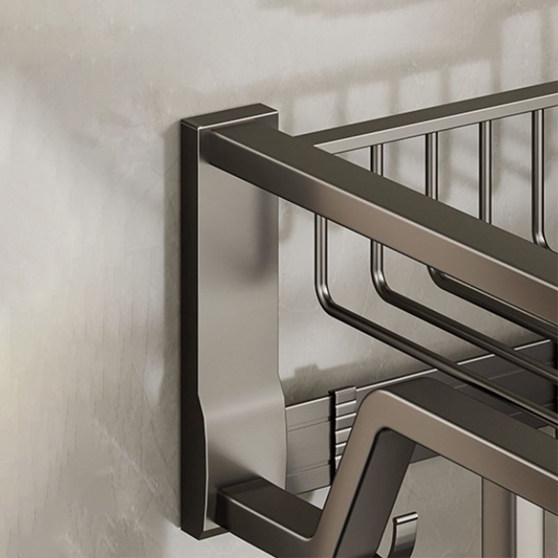 Lisslune | Contemporary bathroom accessory set made of matte stainless steel-aluminum with bathrobe hook/towel rail