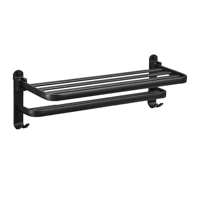 Lisslune | Matt Black 5-piece Modern Bathroom Accessory Set with Shelf/Tower Bar & Paper Holder
