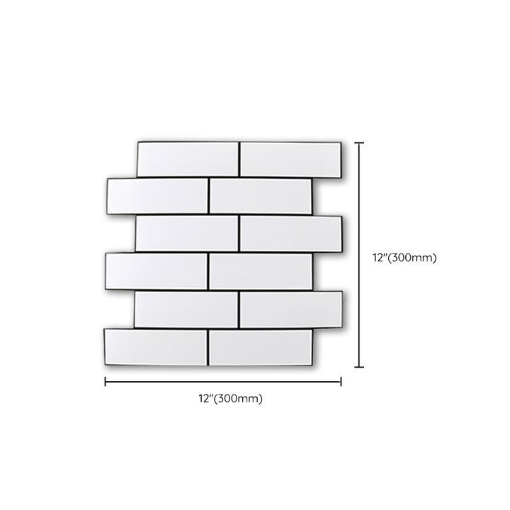 Lisslune | Plastic Peel & Stick Subway Tiles Contemporary Waterproof Peel & Stick Subway Tiles