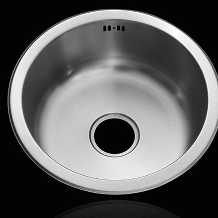 Lisslune | Round Single Bowl Kitchen Sink Stainless Steel Sink with Drain Strainer Set