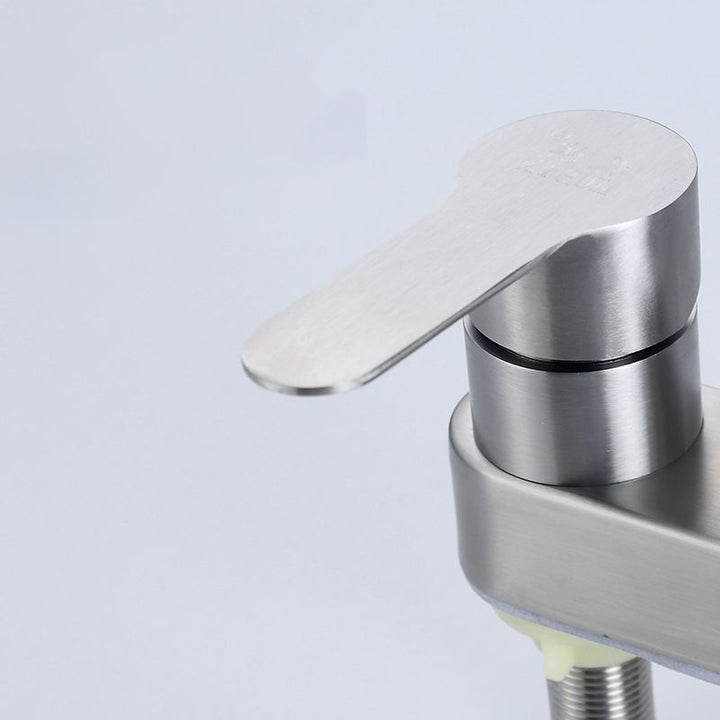 Lisslune | 304 Stainless Steel Center Faucet Bathroom Single Handle Hot and Cold Sink Faucet