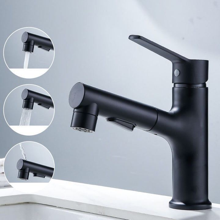 Lisslune | Modern Sink Faucet Solid Copper Centered Lavabo Faucet for Bathroom