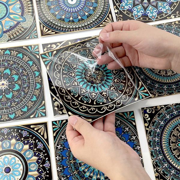Lisslune | PVC Peel & Stick Mosaic Tile Square Mosaic Tiles Wallpaper with Waterproof