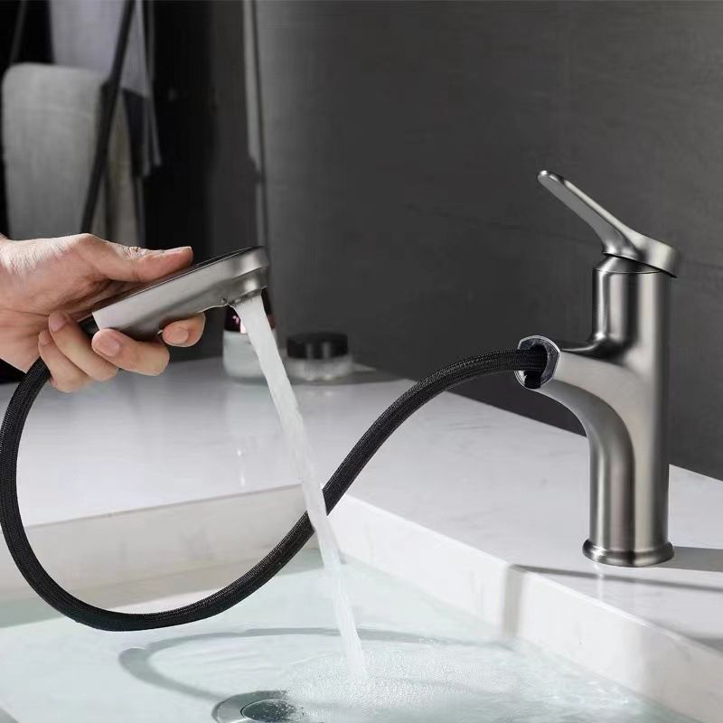 Lisslune | Modern Style Extendable Ship Faucet Copper Single Handle Basin Faucet for the Bathroom