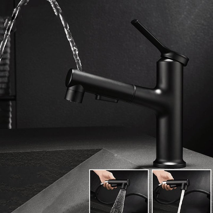 Lisslune | Modern Basin Faucet Copper Single Handle Low Arc Basin Faucet for Bathroom