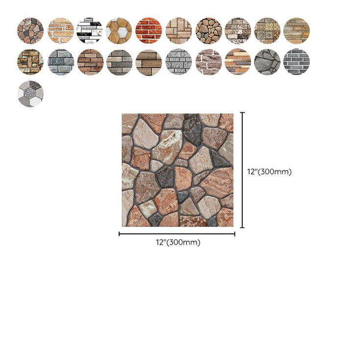 Lisslune | Pattern Matte Color Stone Peel and Stick Mosaic Tile Peel and Stick Tile Set of 5